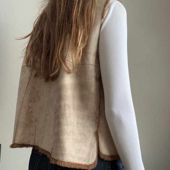 Vintage Fur & Leather Vest - From Copenhagen - Picture 3 of 5